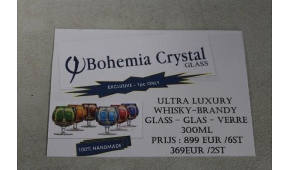 Set bestaande uit 6 Bohemian Crystal whiskyglazen